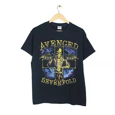 Buy Avenged Sevenfold 2014 T Shirt Music Tour Graphic Crew Neck Black Top Size M • 17.99£