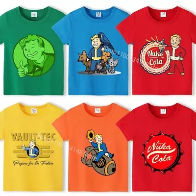 Buy Fallout Vault Boy 2024 Children Cotton T-shirt, 100 To 160 Sizes • 19.99£