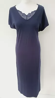 Buy Womens Nightdress Short Sleeve Navy Cool Comfort Cotton Modal Ex M&S Rrp £18 • 13.99£