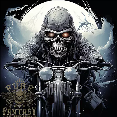 Buy Skull Biker Motorcycle Motorbike Grim Reaper 22 Mens T-Shirt 100% Cotton • 10.75£