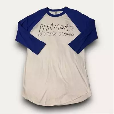 Buy Paramore American Apparel 50/50 Baseball Raglan Tee 10 Years Strong Size Small • 28.34£