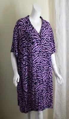 Buy JPR Woman Sz 2X Fab Funky Purple Blue Rayon Art-to-Wear Tunic Dress Jacket Lux • 94.45£