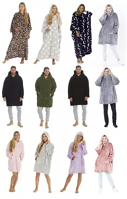 Buy Mens Ladies Unisex Huggable Oversized Long Soft Fleece Hooded Blanket Hoodie • 25.99£