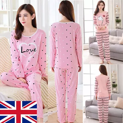 Buy New Womens Ladies Long Sleeve Top Lounge Wear Nightwear Pajamas Pyjamas Pjs Set • 6.99£