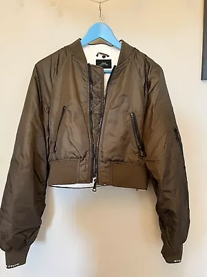Buy Urban Outfitters Cropped Bomber Jacket Brown/khaki - Size Small  • 5£