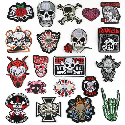 Buy 20 Pieces Rock Punk Band Patch Embroidered Iron-on Patches For Halloween Jackets • 14.26£