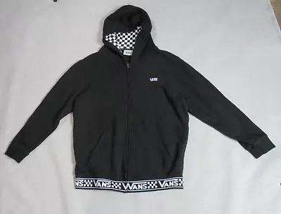 Buy VANS Hoodie Jacket Boys Size Large Black Long Sleeve Checkerboard Band Logo Kids • 11.79£