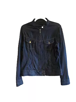 Buy Eddie Bauer Dark Denim Full Zip Womens Size 10 Jean Jacket • 21.14£