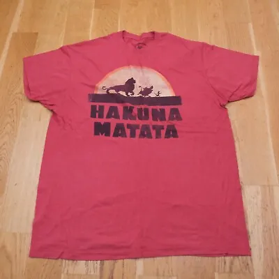 Buy Disney The Lion King Graphic Print T Shirt XL Red Hakuna Matata Disneyland Y2K • 7.69£
