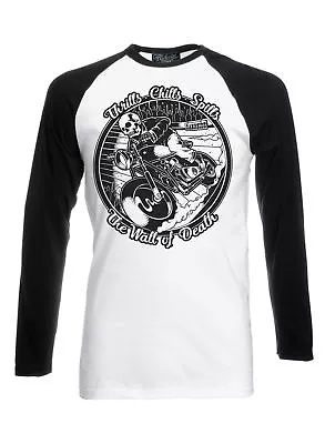 Buy Wall Of Death Black White Long Sleeve Darkside Raglan T Shirt • 19.99£