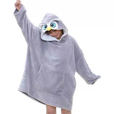 Buy Kids Girls Boys Oversized Hoodie Owl Snuggle World Book Day Blanket Super Soft • 7.99£