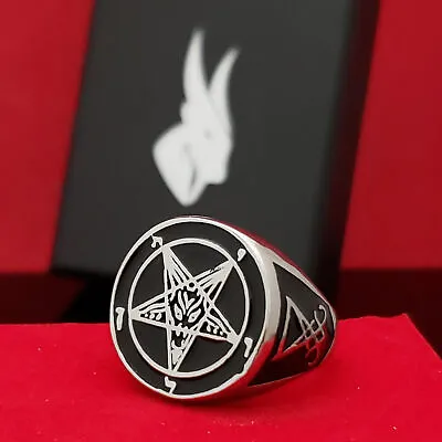 Buy Sigil Of Baphomet Ring Church Of Satan Goth Punk Occult Alternative Satanism • 33.07£
