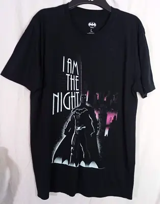 Buy BATMAN T-SHIRT - Men's L Size - I AM THE NIGHT -Black  Neon Short Sleeve Tee Top • 9.99£
