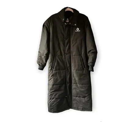 Buy Converse Women’s Long Black Puffer Coat Women Size Medium • 76.01£