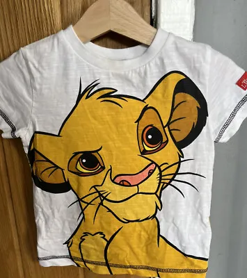 Buy Next Baby Boys The Lion King Simba White Short Sleeved T Shirt Age 6-9 Months • 3£