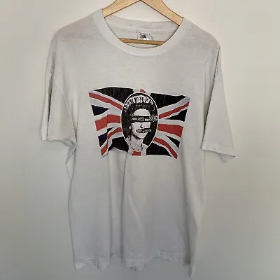 Buy Vintage Sex Pistols God Save The Queen T-shirt XL 90s Band Tee Single Stitch • 100.50£