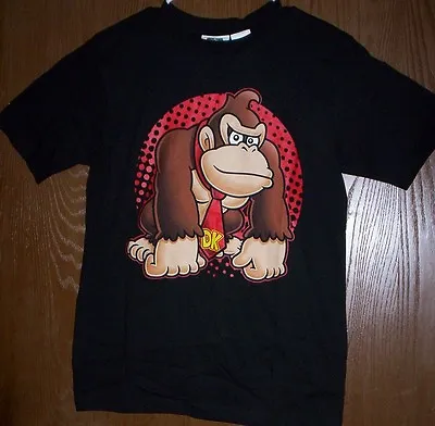 Buy DONKEY KONG Shirt Boys Size 10/12 NeW Black Super MARIO T-Shirt Top Nintendo NWT • 14.95£