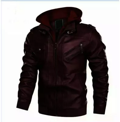 Buy Maroon Leather Fashion Jacket For Men, Winter Leather Apparel • 249.99£