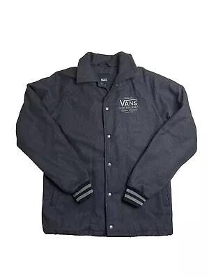 Buy VANS Charcoal Varsity Coach Wool Quilted Lining Jacket Authentic Collection XS • 39.99£