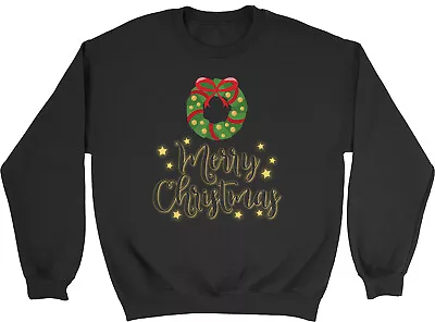 Buy Merry Christmas Wreath Mens Womens Sweatshirt Jumper • 15.99£
