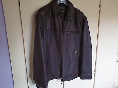 Buy Mens Bosideng Dark Brown Leather Lined Bomber Jacket Size L • 42£