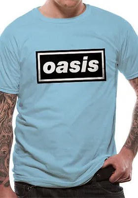 Buy Oasis T Shirt Band Logo Definitely Maybe Official Licensed Blue Mens Rock Merch • 15.50£