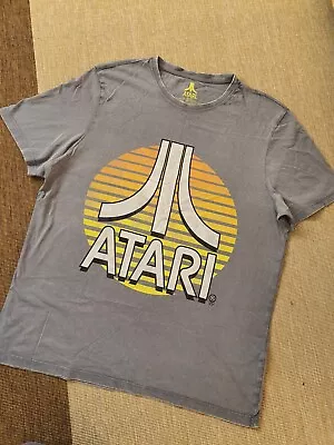 Buy Grey Atari T-shirt With Logo / Distressed Edging  Uk Size Large • 7.99£