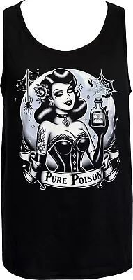 Buy Pure Poison Men's Tank Top Gothic Lowbrow Pin-up Rockabilly Tattoo Moon Corset • 20.50£