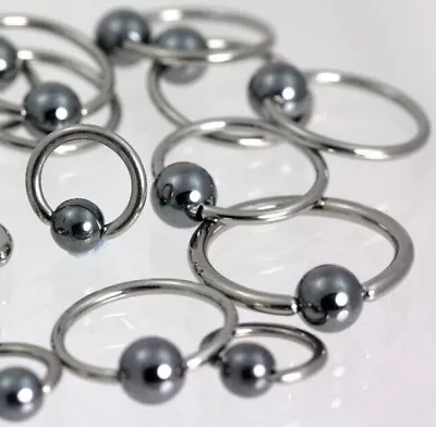 Buy Titanium Ball Closure Ring - 1.2 To 1.6mm Thick 14-16 Ga - Piercing Jewellery UK • 1£