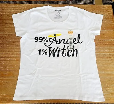 Buy NEW Halloween 99% Angel Witch Women's White Imagin8 Fall Cotton T-Shirt L Large • 12.30£