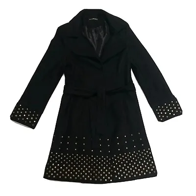 Buy Studded Winter Coat Wool Blend Jacket Torrente Jeans Black Metal Studs Med READ • 59.50£