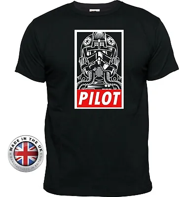 Buy Star Wars Empire Tie Fighter Pilot Obey Style Black Unisex+ladies Fitted T-shirt • 12.99£