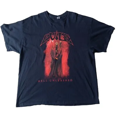 Buy Evile 'Hell Unleashed' Black T Shirt - NEW Gildan 100%  Heavy Cotton • 14.99£