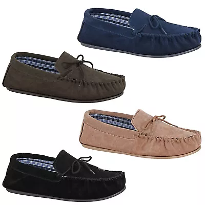 Buy Mens Mokkers Moccasin Slippers Bruce Real Suede Comfort Shoes MS245 UK6-15 • 19.99£