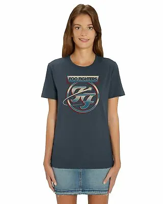 Buy Foo Fighters: Classic Logo Graphic Print Ladies Charcoal T-Shirt • 18.99£