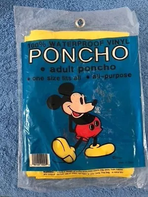 Buy Disney Mickey Mouse Rain Ponchos. Adult Size. Brand New. Never Used. • 10£