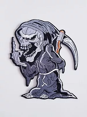 Buy Iron-on Patch Embroidered Patch Punisher Skull - Grim Reaper Rude - PS0014 • 5.95£