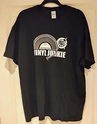 Buy 'Vinyl Collectors' Logo T Shirt - Gildan 'Heavy Cotton' Brand -Black- UK Size XL • 7.95£