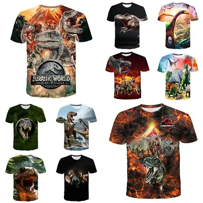 Buy Kids Adult 3D Jurassic World Dinosaur Casual Short Sleeve T-Shirt  Tee Top Gift • 8.99£
