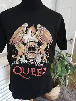 Buy Official Queen T Shirt Classic Crest Black Size Large  Bohemian Rhapsody  • 13.50£