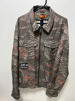 Buy Drop Dead Jurassic Park Jacket Mens Large Grey Tropical Cotton Full Zip Collared • 59.99£
