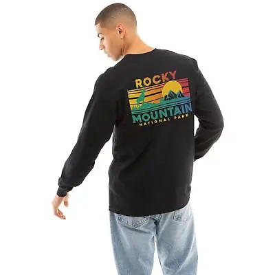Buy National Parks Mens T-shirt Rocky Mountains Long Sleeve Black S - XL Official • 10.50£