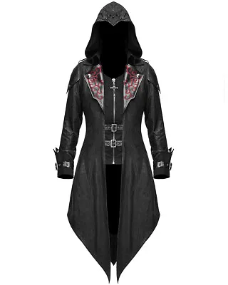 Buy Devil Fashion Womens Gothic Hooded Jacket Coat Black Dieselpunk Assassins Creed • 85.79£