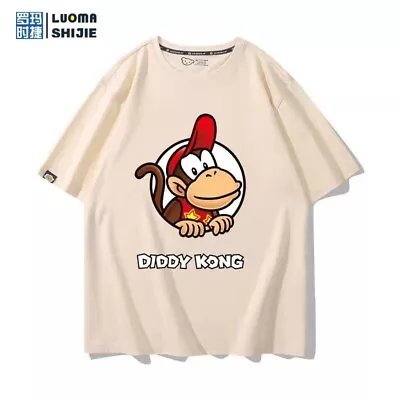 Buy Super Mario Bowser KONG T-shirt Anime Graphic Tee Unisex Short Sleeved Top S-3XL • 15.59£