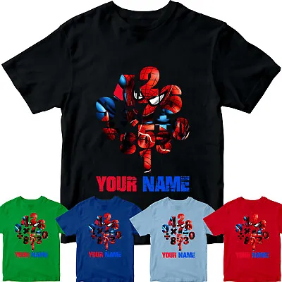 Buy Personalised Spiderman Number Day T-Shirt Maths Day School Boys Girl Top#ND#2 • 7.59£