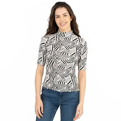 Buy Karen Millen Womens T-Shirt Black White Summer Holiday Workwear Short Sleeve • 4.95£