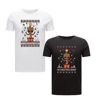 Buy I'm Christmas Groot Cute Cartoon Lovers Christmas Top Mens T-Shirt Xmas Gift • 15.49£