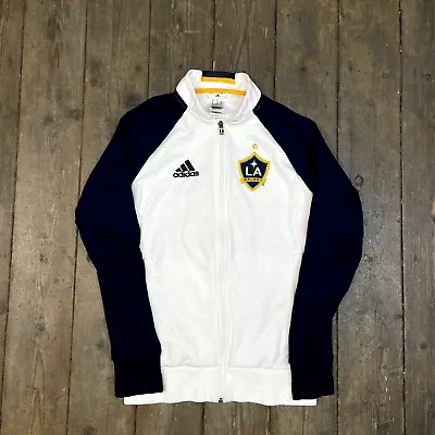 Buy Adidas Track Jacket Y2K LA Galaxy Sports Full-Zip Vintage Top, White, Mens Small • 25£