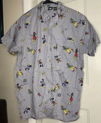 Buy Disney Kingdom Hearts Box Lunch Team Sora Woven Button-up, Grey Size Large • 24.08£