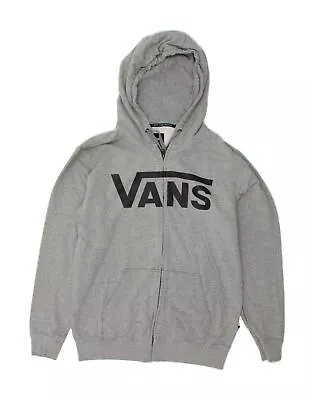 Buy VANS Mens Graphic Zip Hoodie Sweater Medium Grey Cotton BK94 • 24.20£